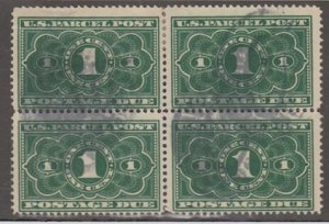 U.S. Scott #JQ1 Postage Due Stamp - Used Block of 4