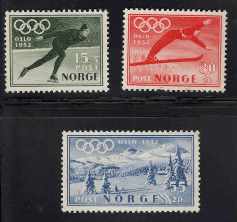 Norway Scott B50-B52 MH* 1951 Oslo Olympics semi-postal set