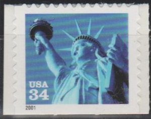 #3485,  Single E/B,  Statue of Liberty  MNH (.34 cent)