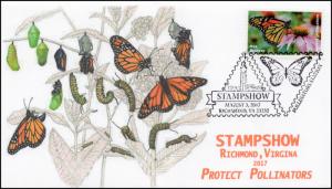 17-337, 2017, Stampshow Richmond, Monarchs, Pictorial Postmark, Event Cover