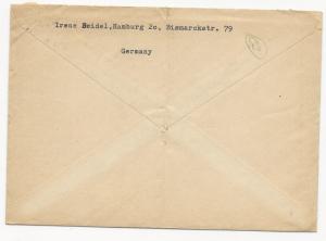 Germany Scott #683 on Air Mail Cover Hamburg October 31, 1953