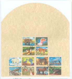 United Nations 703a 1997 First Day ceremony program including Geneva 301a, Vienna 217a