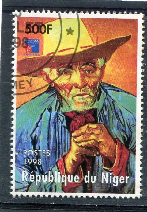 Niger 1998 VINCENT VAN GOGH Painting 1 value Perforated Fine Used VF