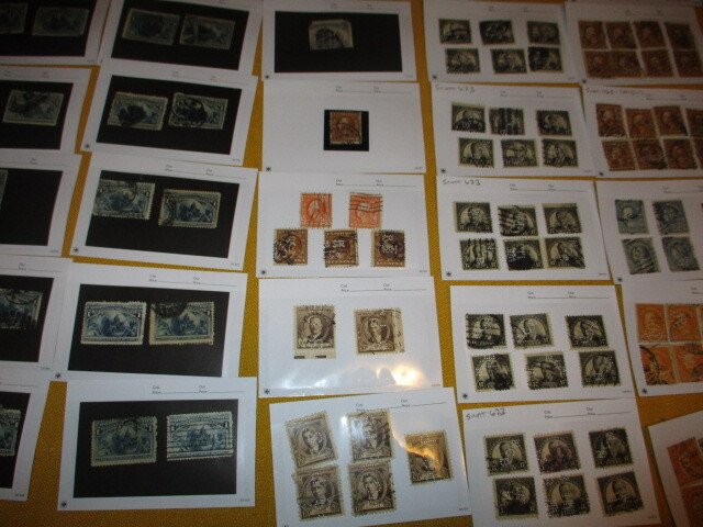 US COLLECTION ON APPROVAL CARDS, 1800'S ON, MINT/USED