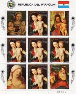 Paraguay 1987 PAUL RUBENS Madonna & Child Mini-Sheet + Labels Perforated mnh.vf