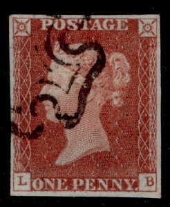 GB QV SG8, 1d red-brown PLATE 39, FINE USED. Cat £100. BLACK MX LB