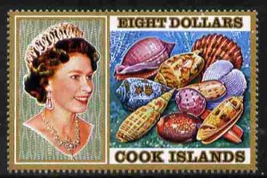 COOK ISLANDS - 1974 - Sea Shells,  High Value $8 - Perf 1v - Mint Never Hinged