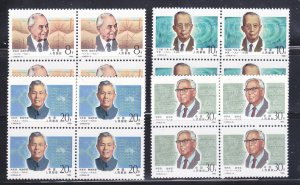 China PRC 2145-2148 Blocks Of 4 Set MNH Scientists