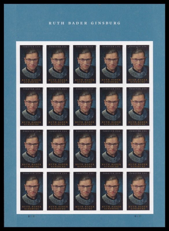 US 5821a Ruth Bader Ginsburg imperf NDC sheet 20 MNH 2023