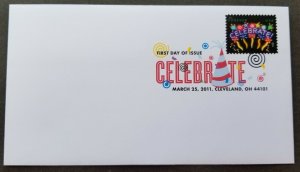 *FREE SHIP USA US Neon Celebrate 2011 Firework (FDC) *color Postmark