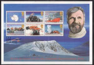BRITISH ANTARCTIC 2000 Antarctic Exploration S/S; Scott 288, SG 319a; MNH