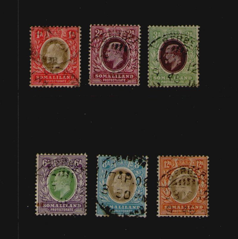 Somaliland 1905 KEVII SG 46-47,49,51-52 FU