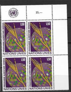 UN Geneva 17 World Food Program UR MI Block of 4 MNH