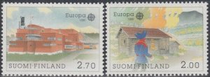 FINLAND Sc #817-8 CPL MNH SET EUROPA 90 with POST OFFICES, ARCHITECTURE