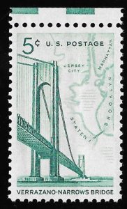 #1258 5 cents Verrazano-Narrows Bridge (1964) Stamp Mint OG NH EGRADED VF 83