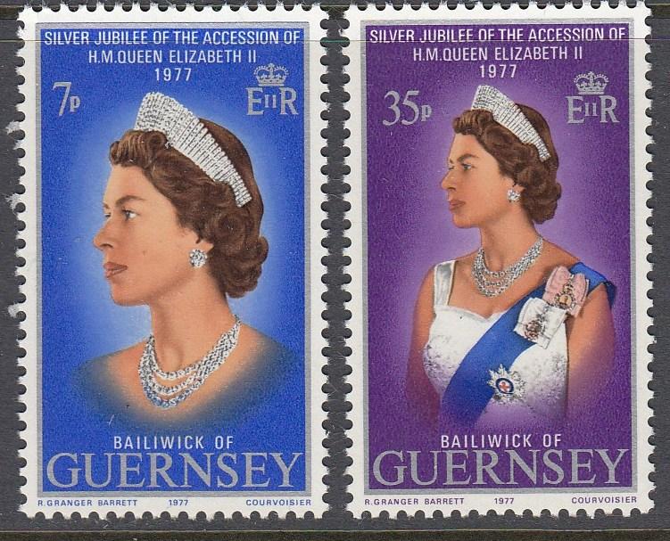 Guernsey 145-6 Silver Jubilee mnh