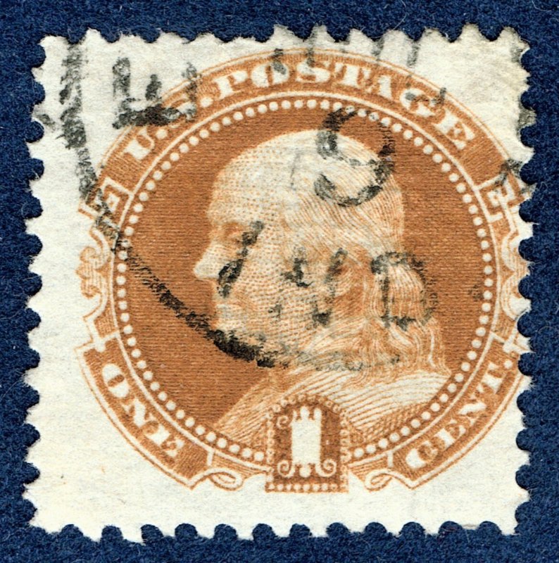 [0805] 1869 Scott#112 used 1¢ buff cv:$130