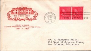 FDC 1939 SC #806b Farnam Cachet - Washington DC - Pair - J744