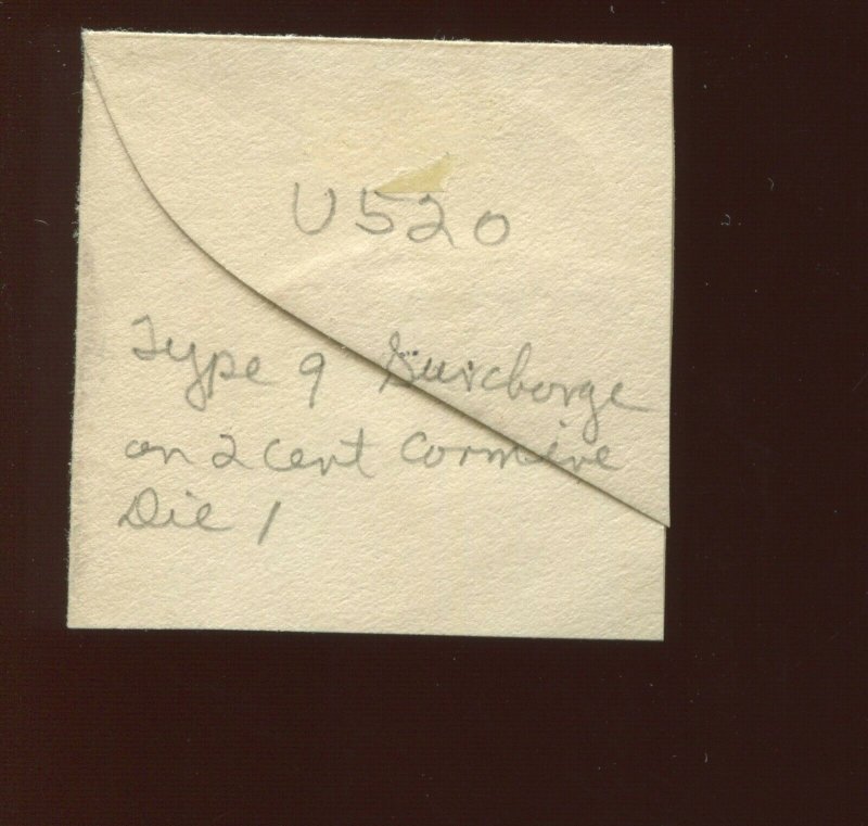U520 Surcharged Unused Full Corner Cut Square (Lot Bx 166)