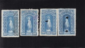 Canada: Brit.Columbia: Law Tax Stamps, Van Damme #BCL#1-4, Used (36991)