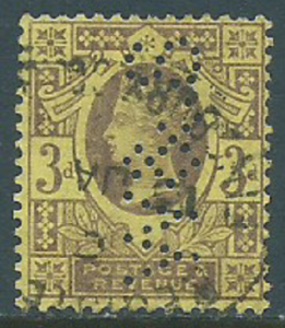 Great Britain, Sc #115, 3d Used-Perfin