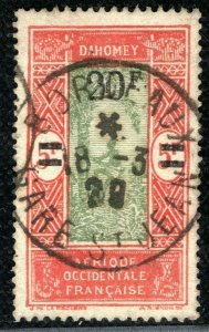 France Cols DAHOMEY 20f High Value Used *Bordeaux Gare St Jean* 1928 CDS LIME68