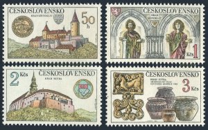 Czechoslovakia 2415-2418, MNH. Krivoklat Castle. 1982. Statues, Pottery.