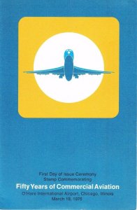 USPS 1st Day Ceremony Program #1684 Commercial Aviation FDOI 1976