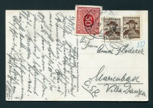 1937 Postcard - Austria to Czechoslovakia - Postage Due