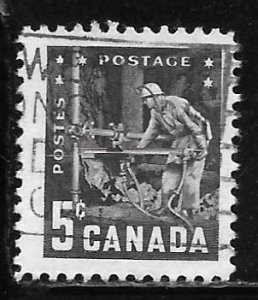 Canada 373: 5c Miner with Drill, used, F-VF