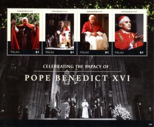 Palau 2015 MNH Celebrating Papacy Pope Benedict XVI 4v M/S Popes Ratzinger