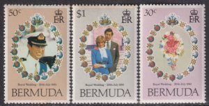 1981 Bermuda Royal Wedding complete set MNH Sc# 412 / 414 CV $2.00