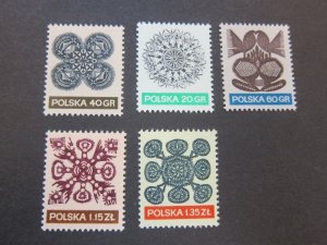 Poland 1971 Sc 1822-26 set MNH