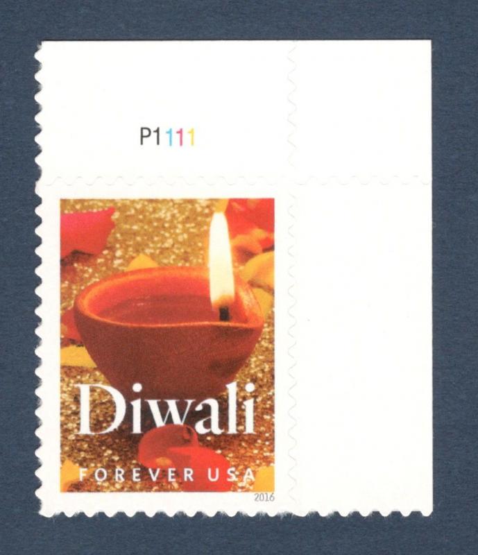 5142 Diwali US Single W/Plate Number Mint/nh (Free Shipping)