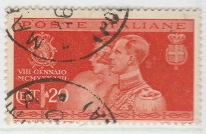 Italy Kingdom 1930 Marriage Prince Umberto & Princess Marie 20c Used A18P34F769