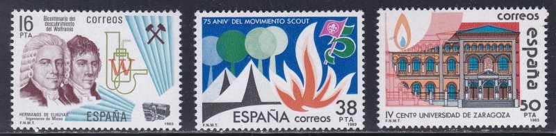 Spain # 2338-2340, Various Anniversaries, Mint NH