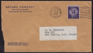 USA - 1953 - Scott #1057 - used on 1956 cover to Canada