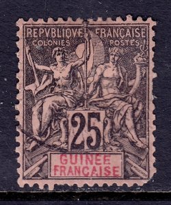 French Guinea - Scott #10 - Used - Short perfs, rnd. cnr. LR - SCV $8.00