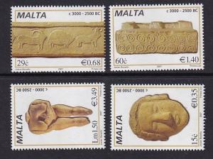 Malta   #1275-1278  MNH  2007  Malta  prehistoric sculptures