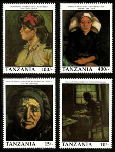 Tanzania 1991 - Vincent Van Gogh, Paintings - Set of 4v - Scott 772-79 - MNH