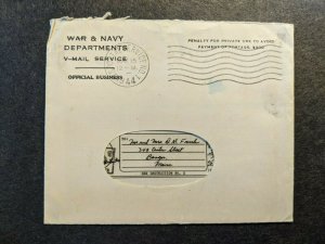 APO 15228 ITALY 1944 Censored WWII Army Cover Infantry V-MAIL Letter