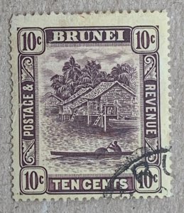 Brunei 1912 10c purple on yellow, used. Scott 28,  CV $2.10. SG 42