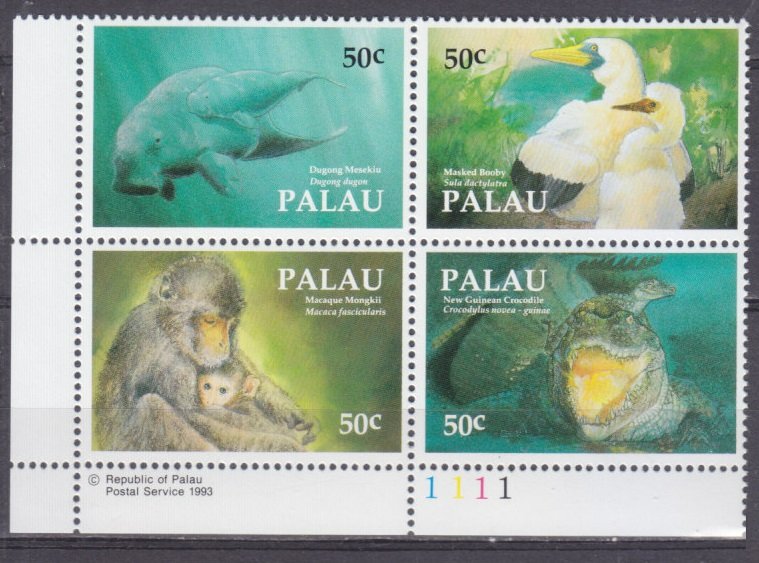 1993 Palau 606-609VB WWF / Sea fauna 8,00 €