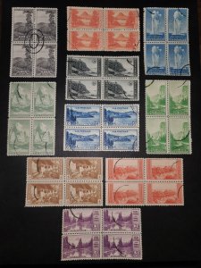 #740-49 Blocks of 4 Complete Set Used