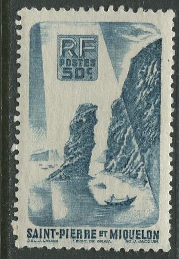 St Pierre et Miquelon.-Scott 327 -Soldiers Bay -1947 -MLH- Single 50c Stamp