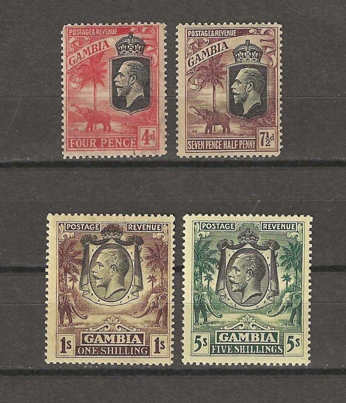 GAMBIA 1922 SG 118/121 MINT