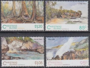 CHRISTMAS ISLANDS Sc #350-3 CPL MNH SET of 4 DIFF SCENIC VIEWS