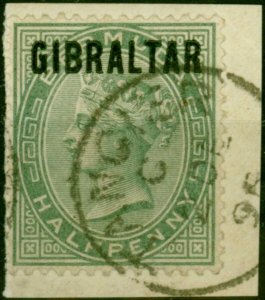 Morocco Agencies Tangier 1886 1/2d Dull Green SGZ120 Fine Used on Piece