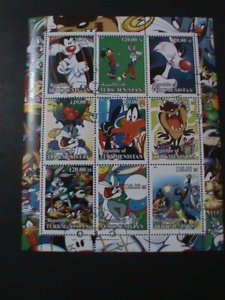 TURKMENISTAN-2001-WALT DISNEY FAMOUS CARTOONS MOVIES-CTO SHEET VF FANCY CANCEL