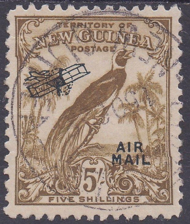 NEW GUINEA 1932 UNDATED BIRD AIRMAIL 5/- USED 